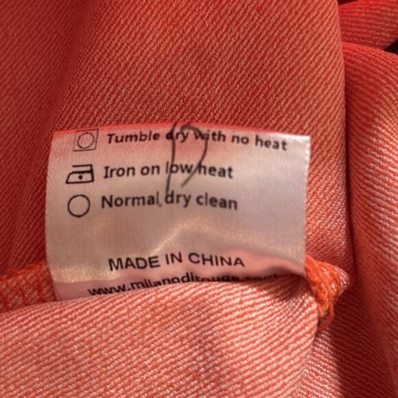 NEW Milano Di Rouge Nira Cargo Pant Women's Large Orange Stretch Logo Streetwear - Picture 10 of 10